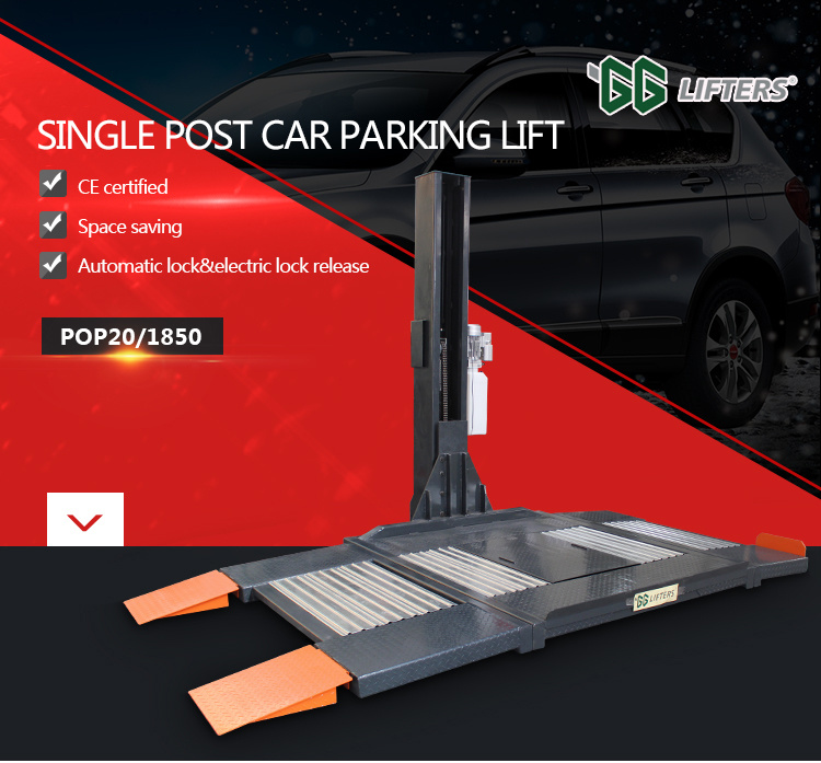 CE Approved GG Single Post Car Lifter for Vehicle Parking