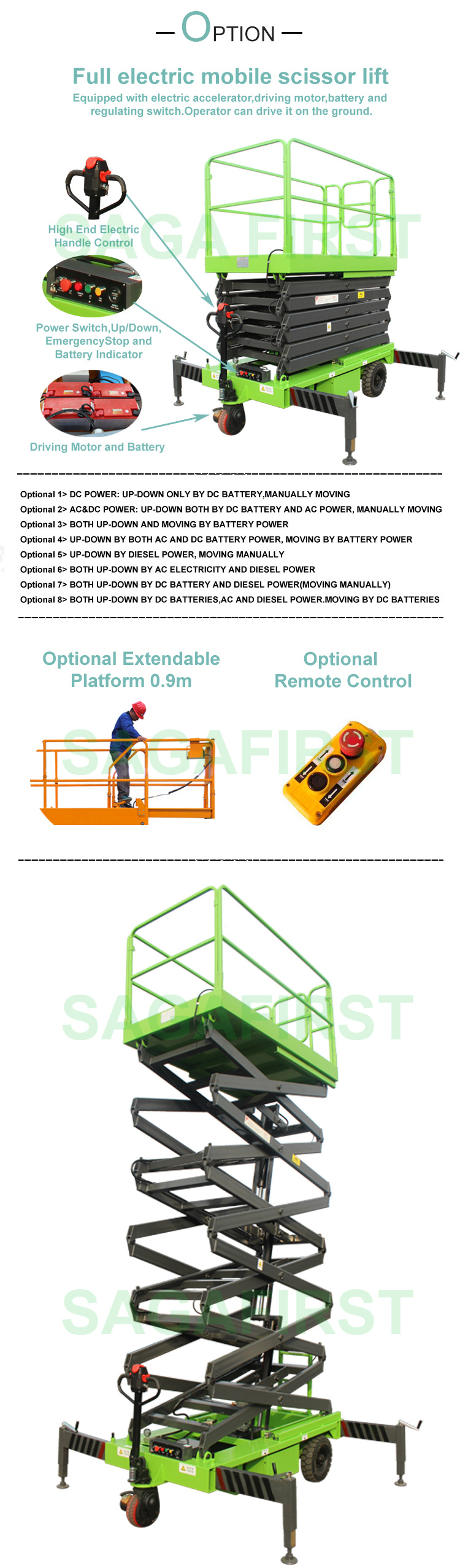 Hydraulic Lift Table Aerial Work Lift Platform Man Lift with 6m~20m Height