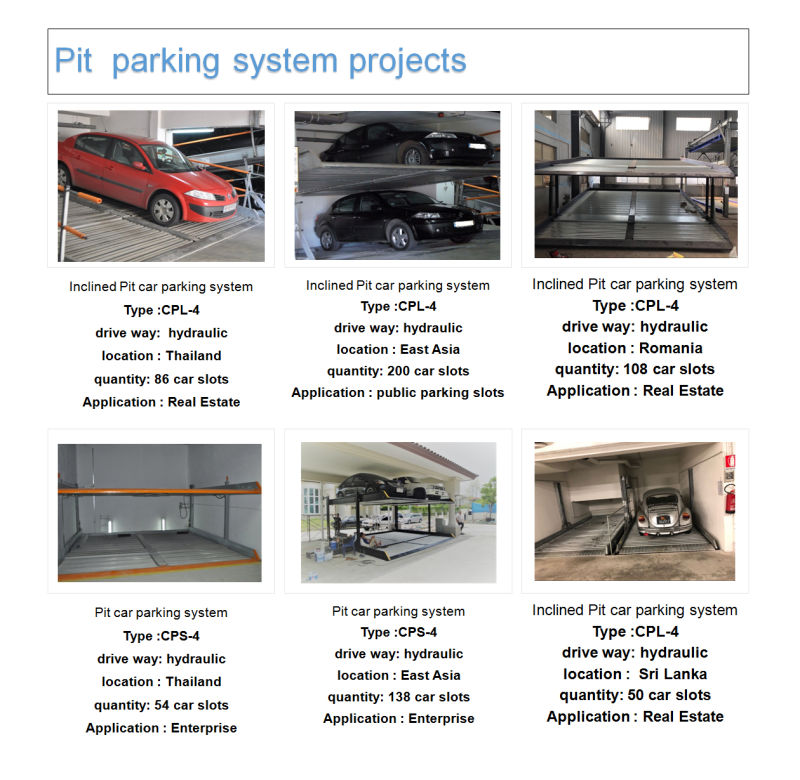 Basement Pit Parking Lift System for 4 Cars