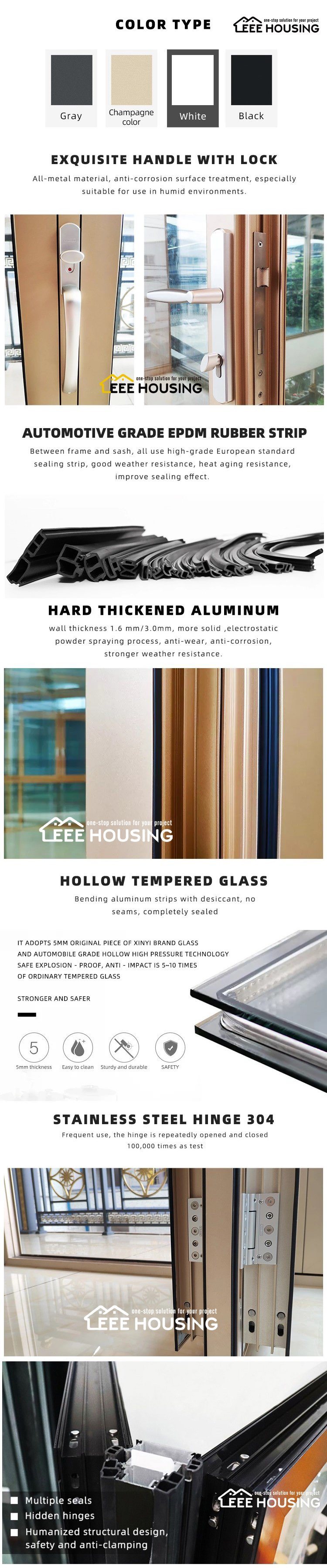 Factory Direct Supply Vetrina Glass Bi-Fold Folding Glass Wall & Door for Home