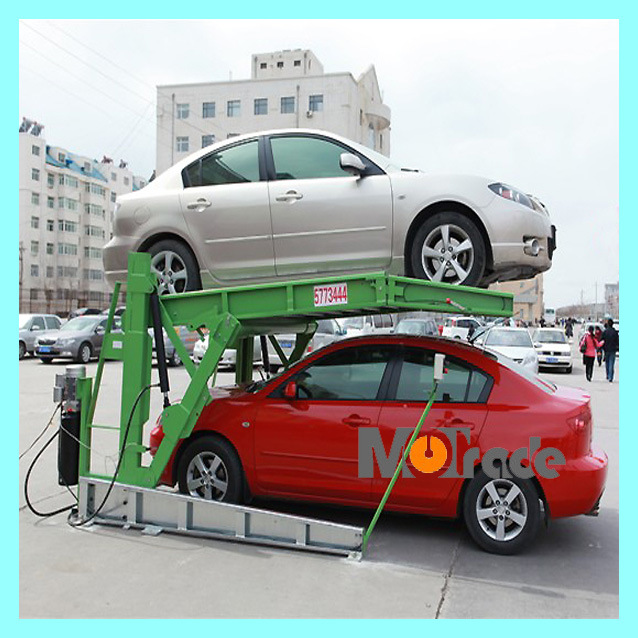 2 Post Tilting Type Low Ceiling Basement Parking Sedan Car Lift for Home Use