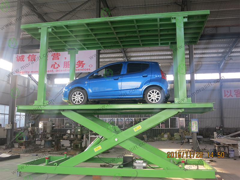 Underground Pit Parking Scissor Car Lift with Roof
