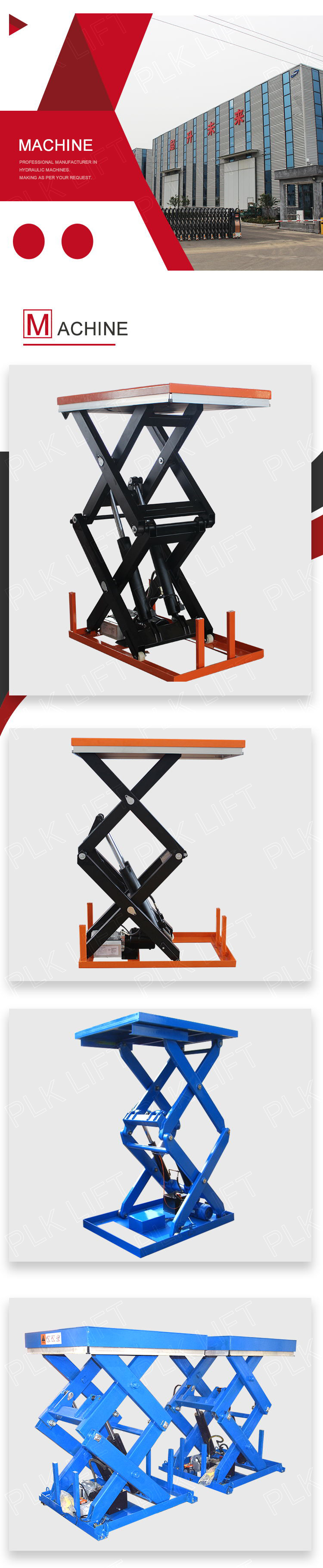 Middle Capacity Scissor Lift Table Stationary Lift