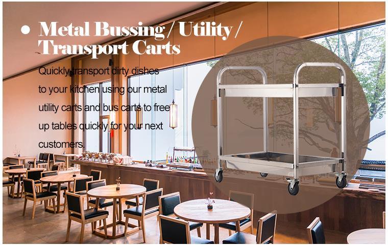 Stainless Steel Restaurant Food Catering Service Tea Trolley for Kitchen