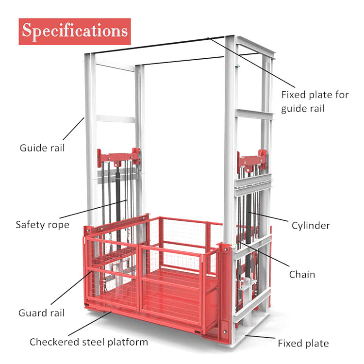 Tuhe Vertical Post Elevator Lift Lifting Materials and Goods
