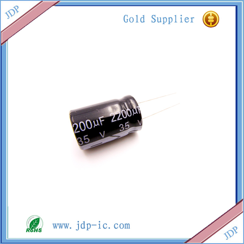 Electrolytic Capacitor 35V 2200UF 16*25mm 105 Degree in-Line Aluminum Electrolytic Capacitor