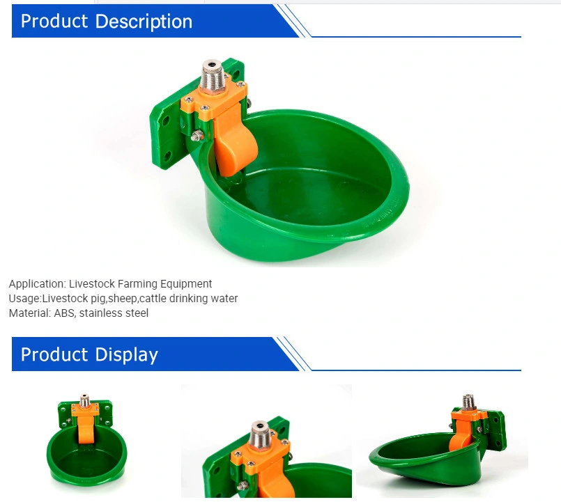 Automatic Livestock Plastic Drinking Water Trough Bowl Plastic Sheep Cattle Pig Waterer with Cup
