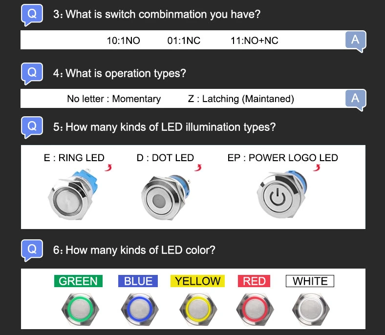 5 Pin 12mm Tactile Push Button 12V Waterproof Mini Push Button Switch