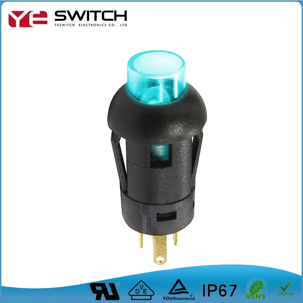 Waterproof Momentary Lock Electrical Power Switch LED Illuminated Light Anti Vandal Touch Micro Push Button Switch