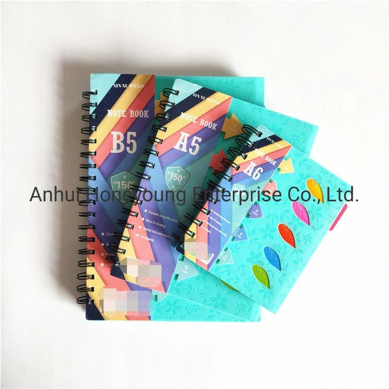 Eco-Friendly Spiral Notebook Recycled Notebook with Colorful Dividers