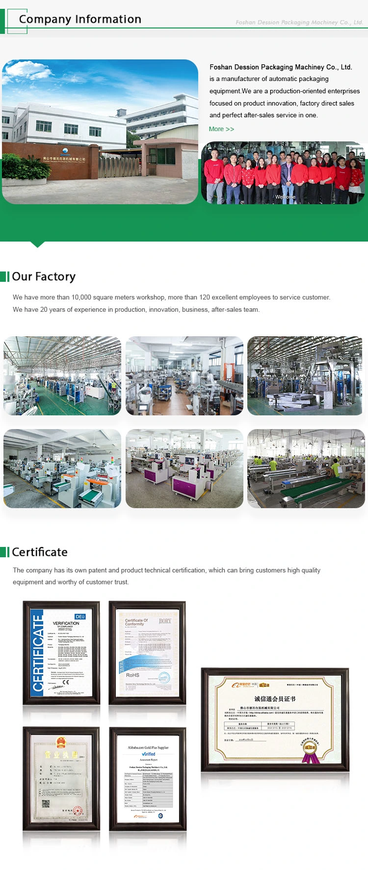Dession Premade Doypack Stand up Pouch Packing Machine Automatic Doypack Sealing Packing Machine