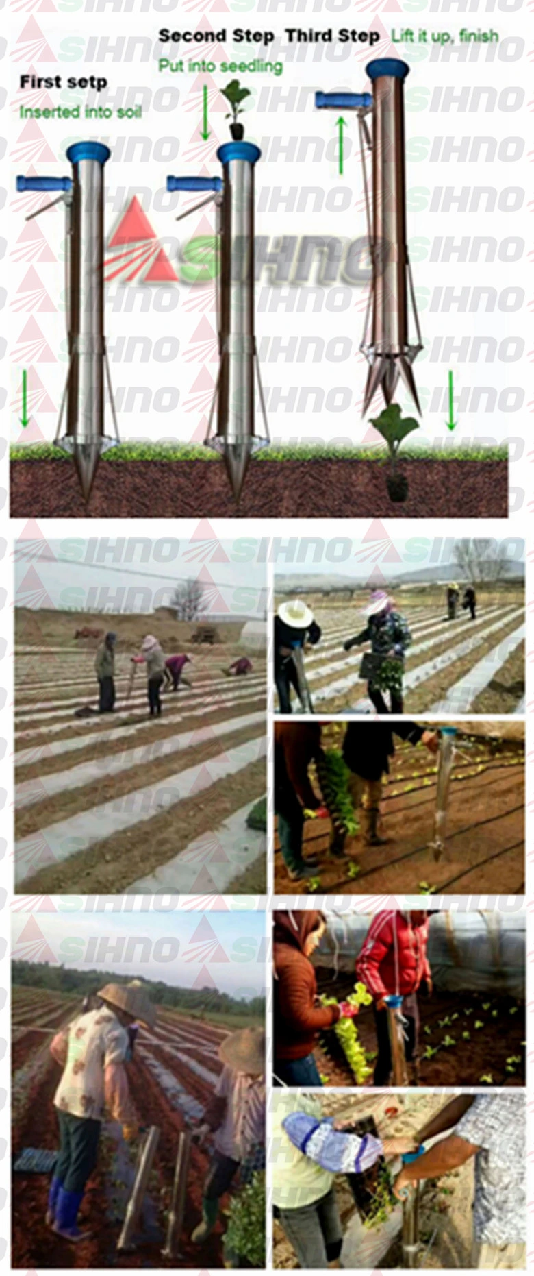 Greenhouse Use Manual Vegetable Seed Planter/ Vegetable Seedling Transplanter Machine