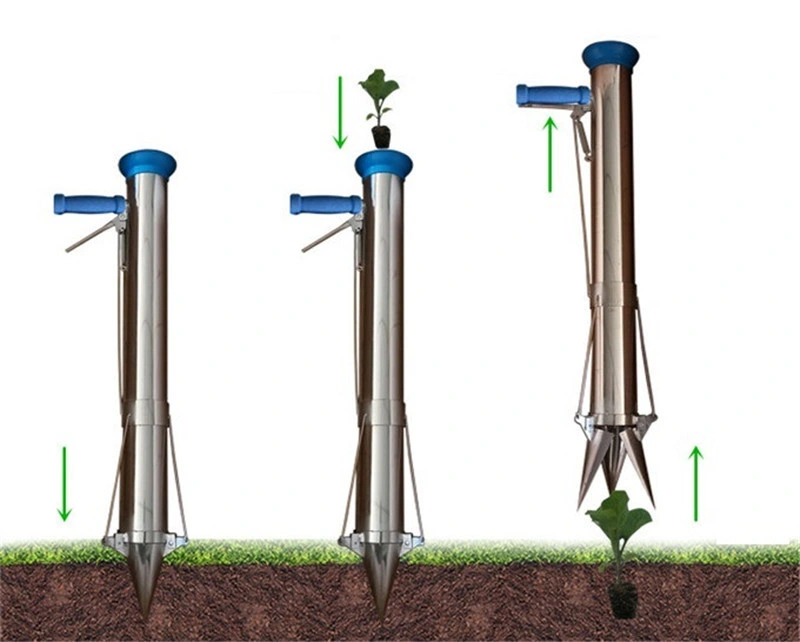 Handheld Stainless Steel Vegetable Seedling Transplanter Manual Seedling Sprout Bulb Tubers Planter