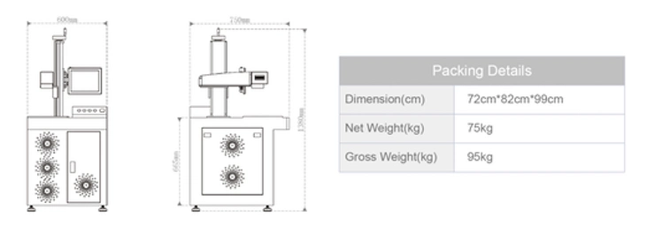 30W Mopa Laser Marking Printing Engraving Machine for Aluminum Black Marking