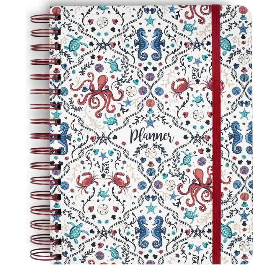 Wholesale Fancy Printing Planner A5 Hard Cover Spiral Bound Notebook