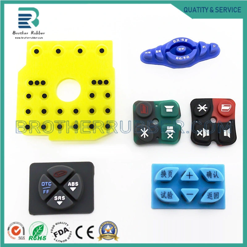 Custom Industrial Buttons Keyboard Keycap Membrane Switches Silicone Rubber Keypads