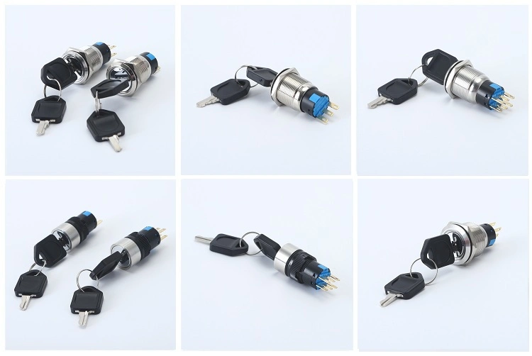 16mm Electric Push Button Switch 12V Position Lock 2 3 Motorcycle Anti-Water on off Selector