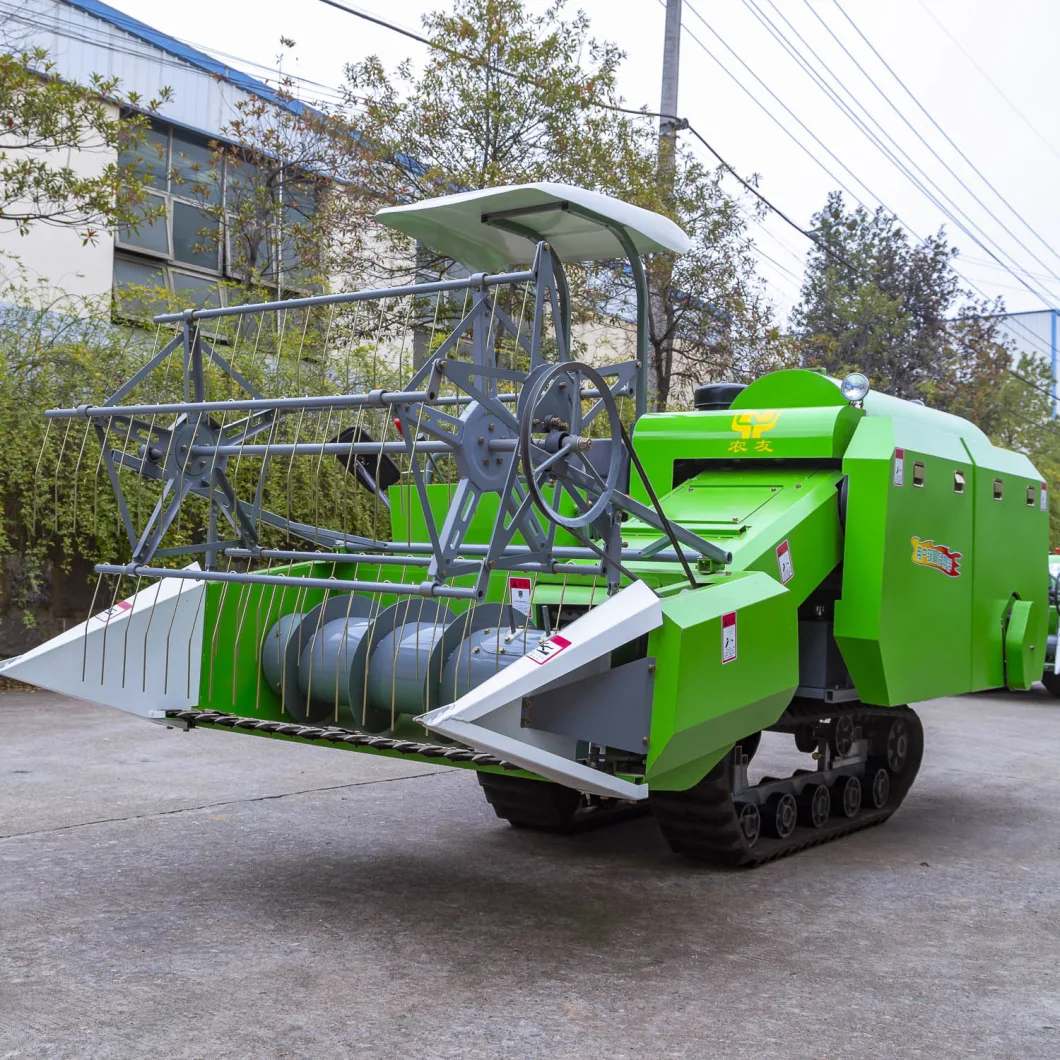 Factory Supply Mini Rice Combine Grain Harvester with Crawler