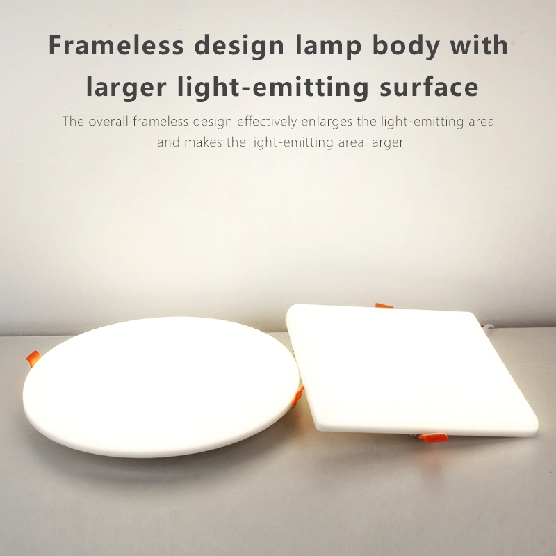 LED Ultra-Thin Borderless Panel Light Downlight Ceiling Light Round Concealed Embedded Square Panel Light