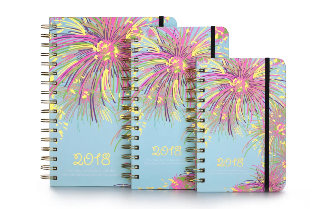 Custom Color Printing Beauty Hardcover Spiral Notebook Journal Planner