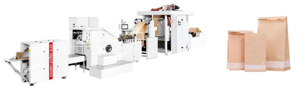 Fully Automatic High Speed Grocery Square Bottom Making Paper Shopping Bag Machine