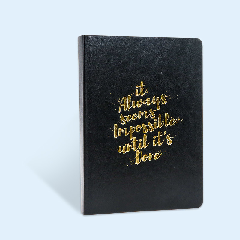 Luxury Black Customized PU Leather Notebook