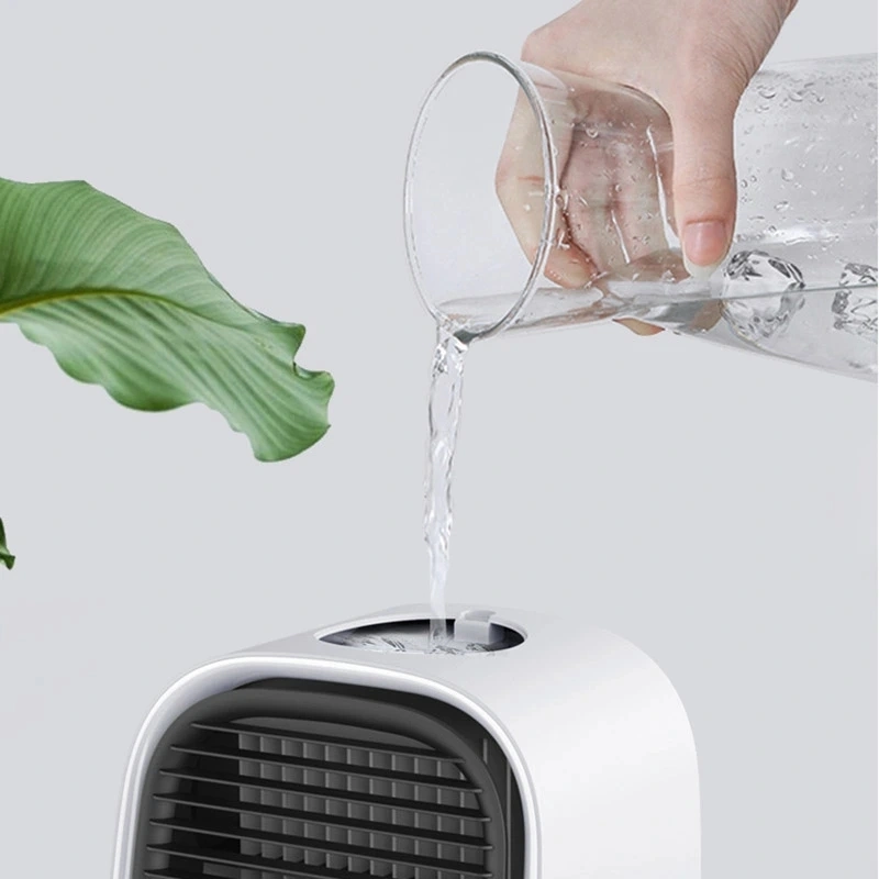 Laudtec Portable Air Conditioner Mini Air Fan Water Cooler Fans Circulator Big Wind Water Spray Fan with LED Light USB Rechargeable Mini Fan for Gift (FAN-20)