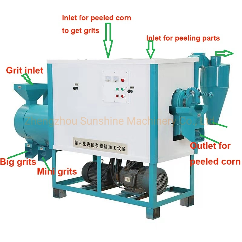 500kg/H Maize Peeling Corn Grits Flour Corn Grits Making Machine