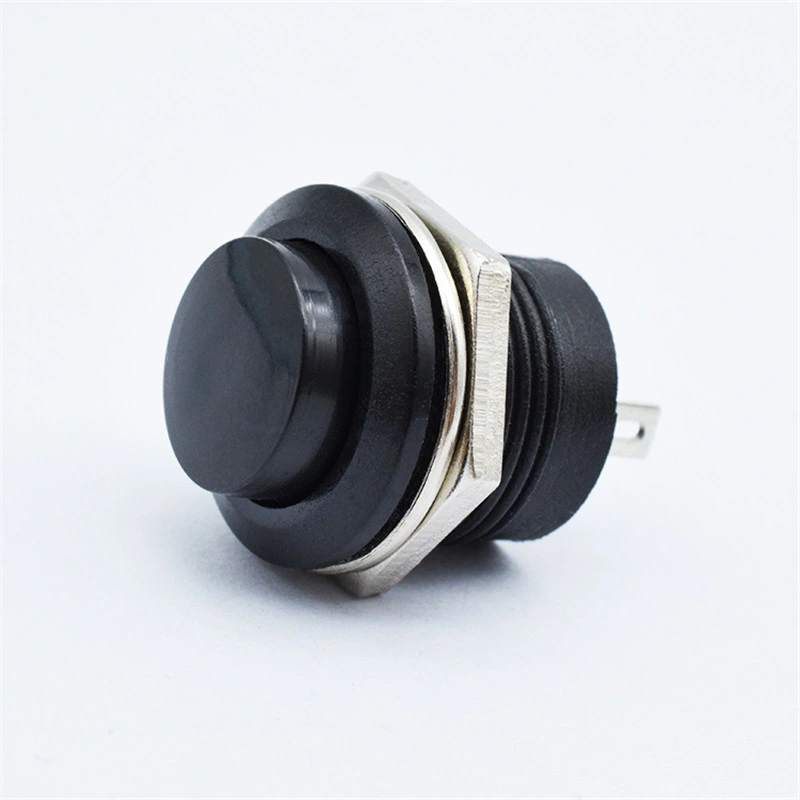 Momentary Black Push Button Switch 16 mm Plastic Button Switch R13-507 with Screw