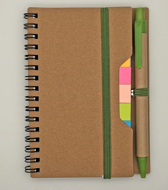 Eco-Friendly Promotional Spiral Notebook with Recycled Ballpen