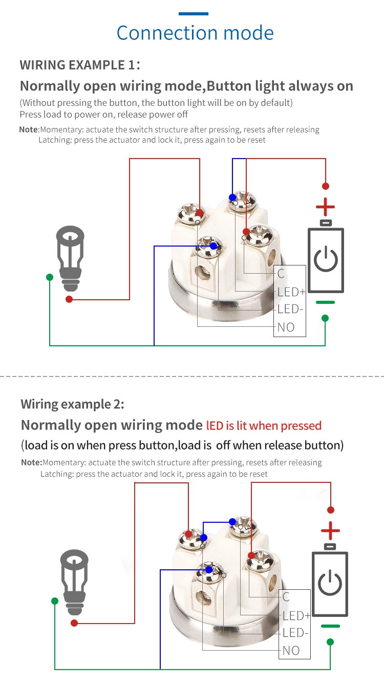 16mm Anti-Vandal Metal Light Push Button Switch with Screw IP65