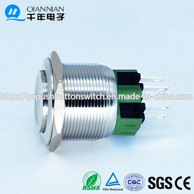 Qn25-B3 25mm Momentary|Latching High Concave Head Pin Terminal Metal Push Button Switch