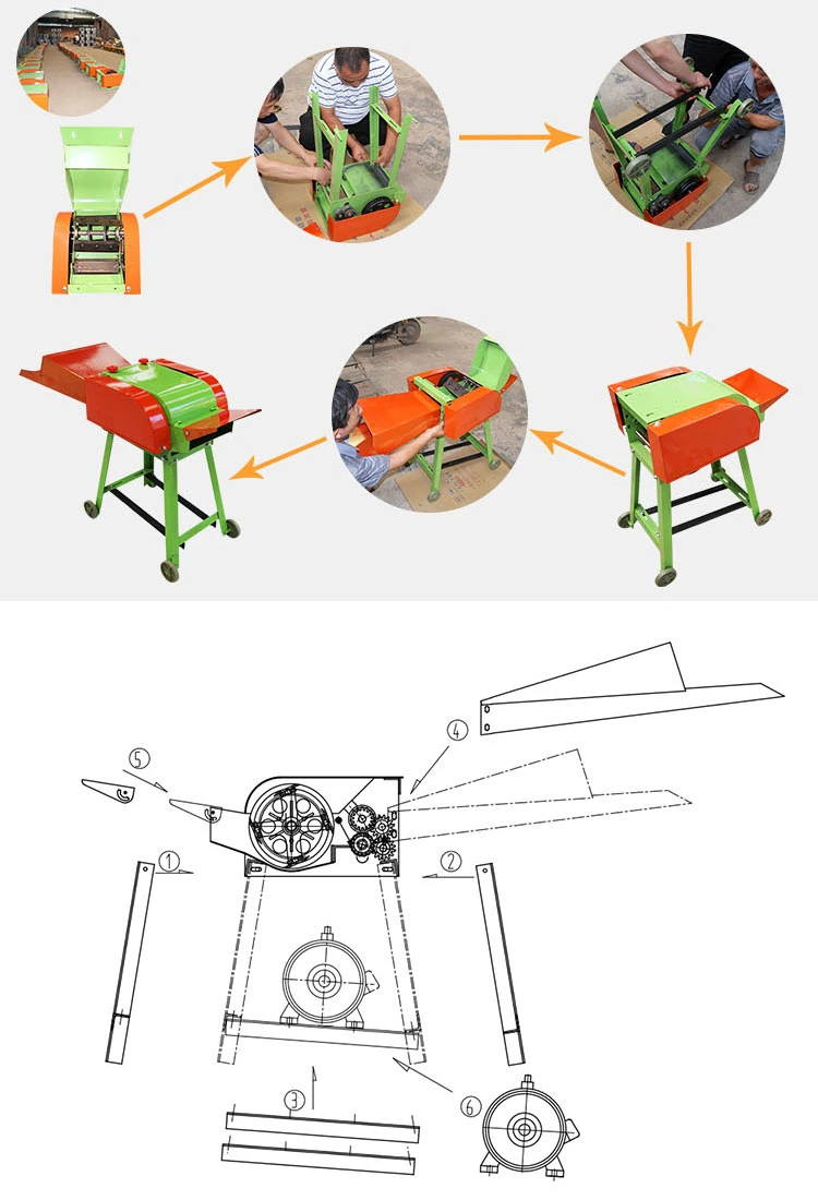 Mini 9zp-0.4 Hand Forage Chopper Silage Cutting Machine Chaff Cutter