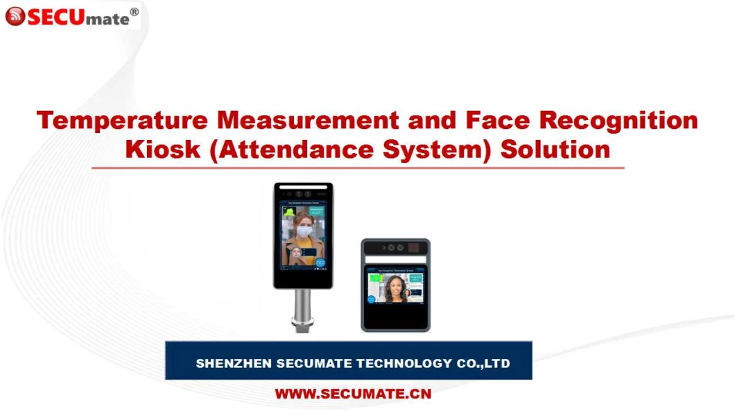 Facial Recognition Access Control System Temperature Scanning Screen Panel Check Kiosk with Infrared Temperature Thermometer Sensor