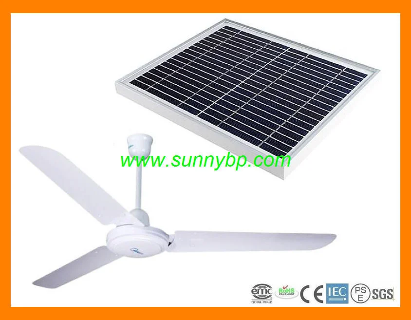 30 Inch AC DC Solar Ceiling Fan with Remote Controller