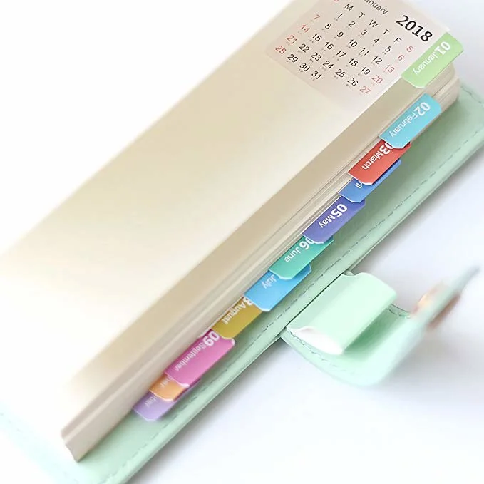 Bullet Journal Calendar Stickers Planner for Journal and Agenda, Self Adhesive Monthly Index Tabs Dividers