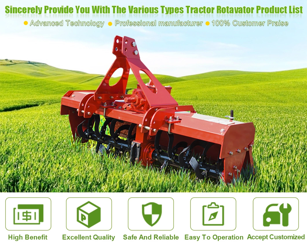 Big Promotion Tractor with Rotavator Ploughing Equipment Rotavator in Stock