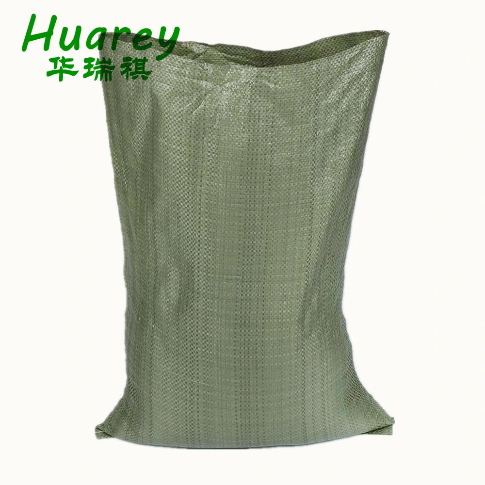 Cheaper Recycle PP Woven Sand Sack Cement Bag Green Garbage PP Woven Bag for 20kg 25kg