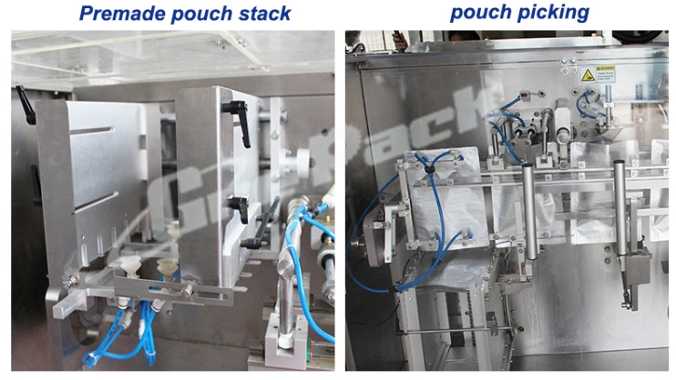 Automatic Premade Stand up Zipper Pouch Vertical Soy Sauce Filling Sealing Packing Machine