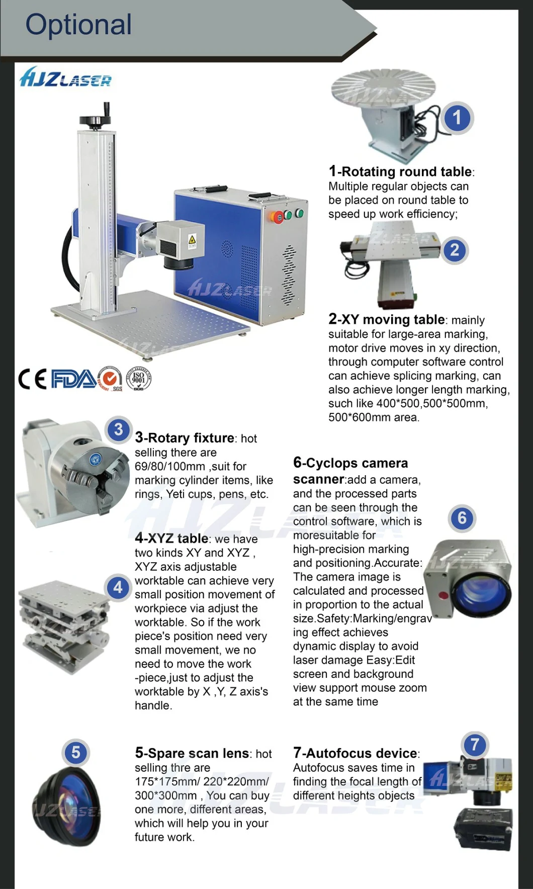 Desktop Portable Mopa Laser Marking Machine on Steel/Stainless Steel/ Metal/Pen for Sale