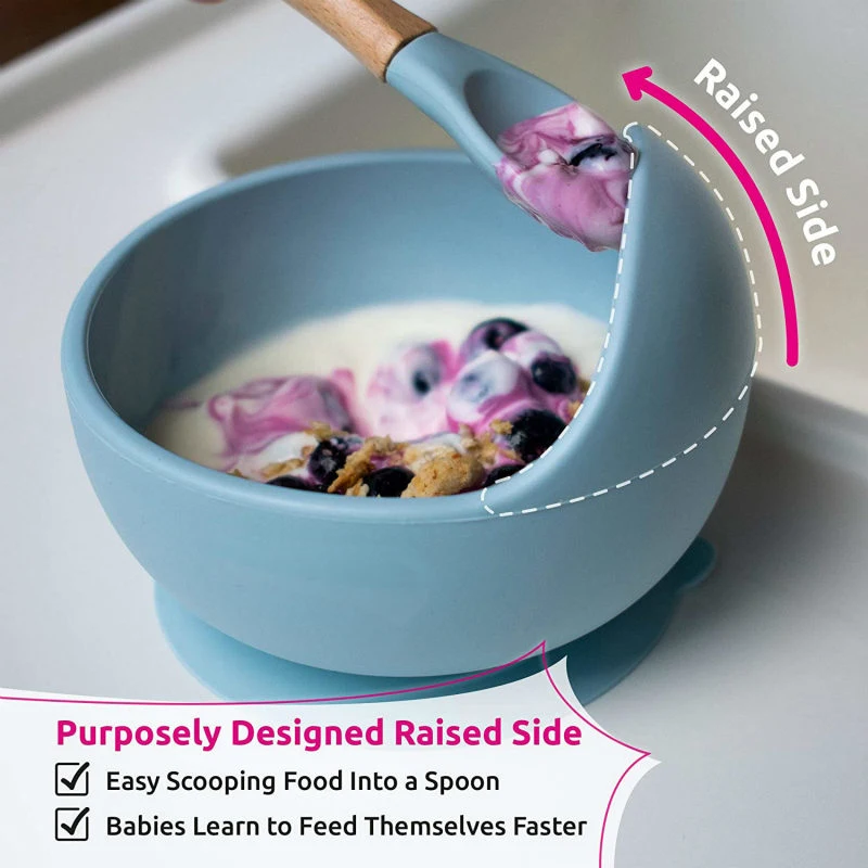 Blx 100% Food Grade Silicone Feeding Bowl