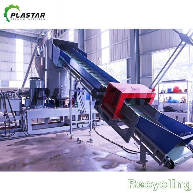 PP/PE/LDPE/HDPE Film & Woven Bag Single Screw Extruder Water Ring Plastic Recycling Pelletizing Machine