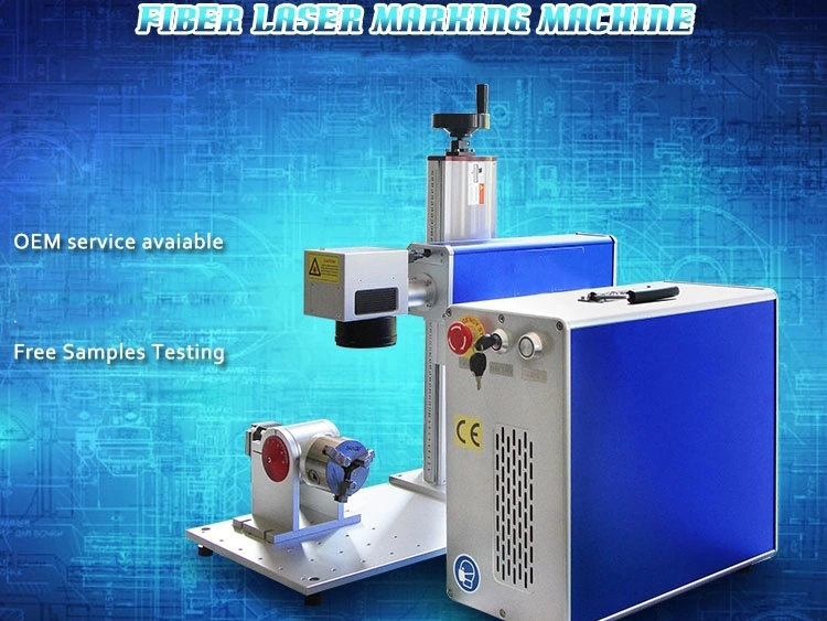 Portable Fiber 3D Laser Marking Machine with Rotary Fixture for Engrave Rings Vacuum Cup