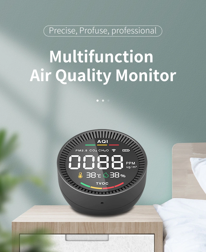 Indoor Monitor Tvoc Pm2.5 Temperature Humidity Sensor Air Quality Detector
