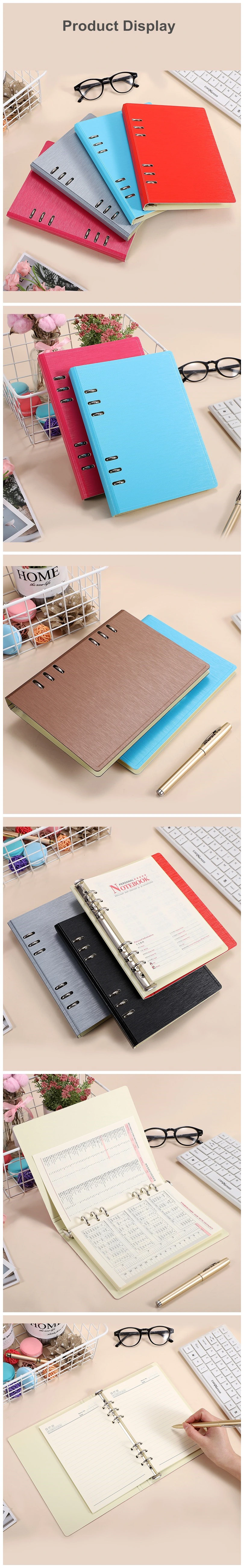 A5 Business Office Six Hole Loose-Leaf Composition Book Foam PP Notepad Hard Cover Notebook