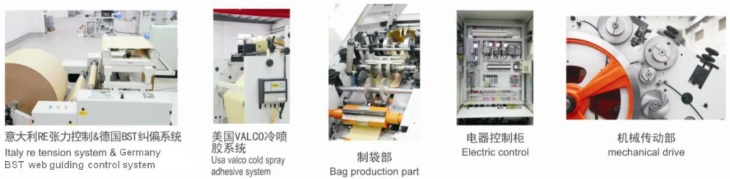 Automatic Block Bottom Sos Shopping Handle Paper Bag Packing Making Machine