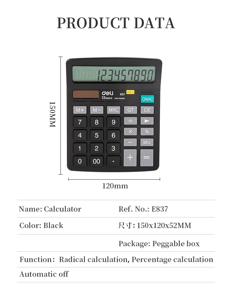 OEM Promotional Big LED Display Large Button Two Way Power Standard Scientific Calculator