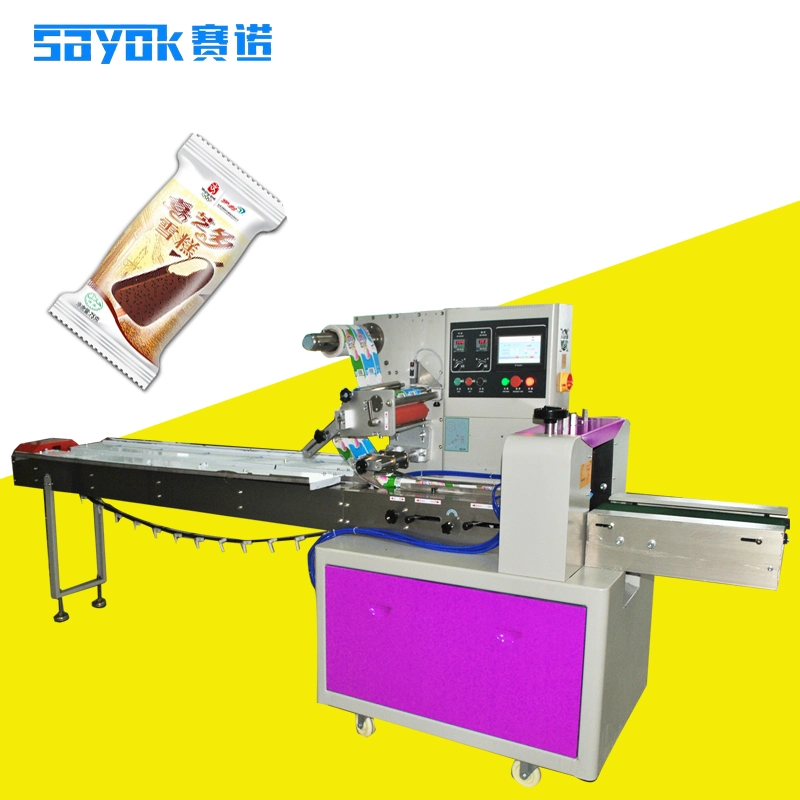 Automatic Feeding Tray Ice Cream Candy Packing Machine Pillow Bag Flow Wrap Machine