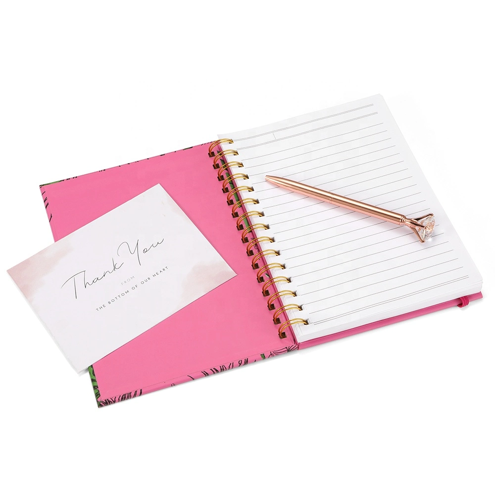 Personalized Fancy A5 Recycled Hardcover Paper Spiral Pocket Journal Notebook