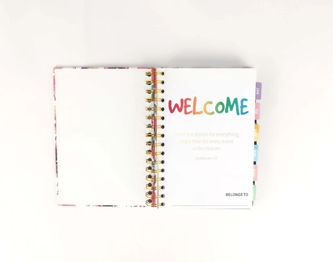 A5 Organizer Planner Soft Cover Leather Notebook with Craft Paper Customized